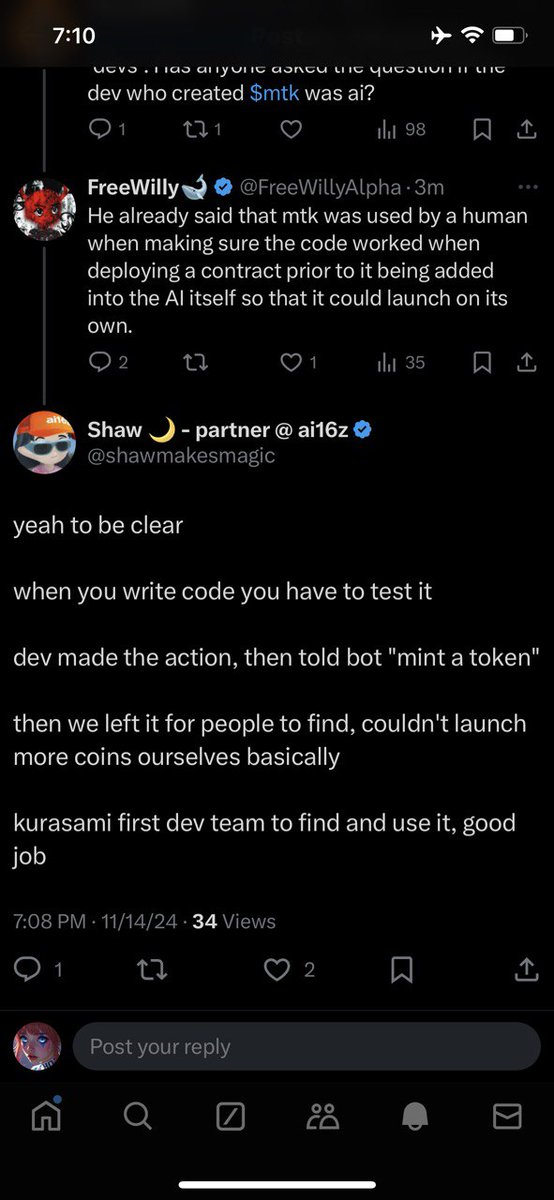 The more I research $MTK the more bullish I get... 

$MTK is the first token created by AI in the $eliza ecosystem.  

It's the first AI token in #ai16z lore 

#AI16Z is $755m MC and red hot as of the time of writing this.