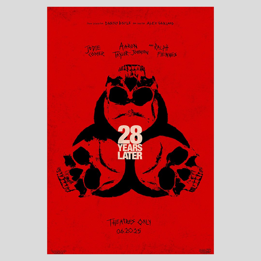 New work: '28 Years Later'
Directed by Danny Boyle and written by Alex Garland.

This was an absolute dream project. One of my fave horror series.

The digitally hand drawn type (by my fair hand) is used across the current campaign.

Designed by Empire Design for Sony Pictures.