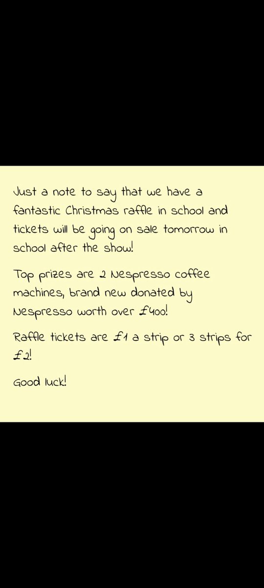 Tickets available tomorrow after the KS1 play at 10am!