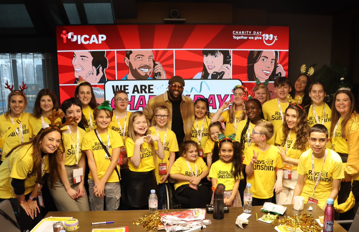 RaysofSunshine's tweet photo. We're so grateful to have been part of @ICAPCharityDay today, raising funds to grant wishes to seriously ill children. 

We had our ambassadors @JohnTerry26 and @PixieLott on the trading floor and our Sunshine Choir had a blast singing alongside @Oritse.

Thank you, ICAP 💛 https://t.co/i7Zysefx2A
