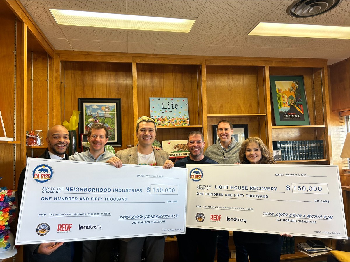 Neighborhood Industries (@nhoodindustries) on Twitter photo Big smiles and even bigger impact! 🌟 Huge thanks to CA RISE and the support from <a href="/REDFworks/">REDF</a> , <a href="/CaliforniaOSBA/">CA Office of the Small Business Advocate (CalOSBA)</a> and <a href="/lendistry/">Lendistry</a> for their generous $150,000 Grants to Neighborhood Industries. Together, we’re creating opportunities and driving change in our community. 💛 Big smiles and even bigger impact! 🌟 Huge thanks to CA RISE and the support from <a href="/REDFworks/">REDF</a> , <a href="/CaliforniaOSBA/">CA Office of the Small Business Advocate (CalOSBA)</a> and <a href="/lendistry/">Lendistry</a> for their generous $150,000 Grants to Neighborhood Industries. Together, we’re creating opportunities and driving change in our community. 💛