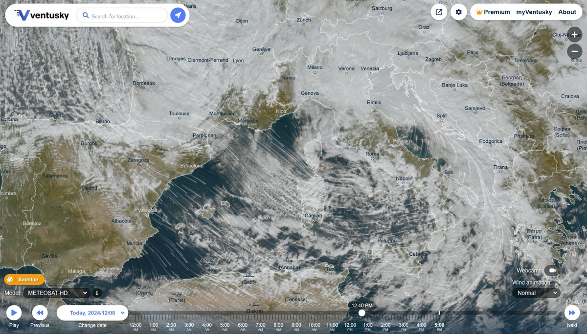 🌍🚀 New MTG Satellite Imagery from @Eumetsat  Now on Ventusky in High Resolution! 😍 Experience stunning, natural-looking visuals created by combining visible and infrared spectral bands. 🌈 These images offer unmatched clarity for tracking real-time weather events. Learn more