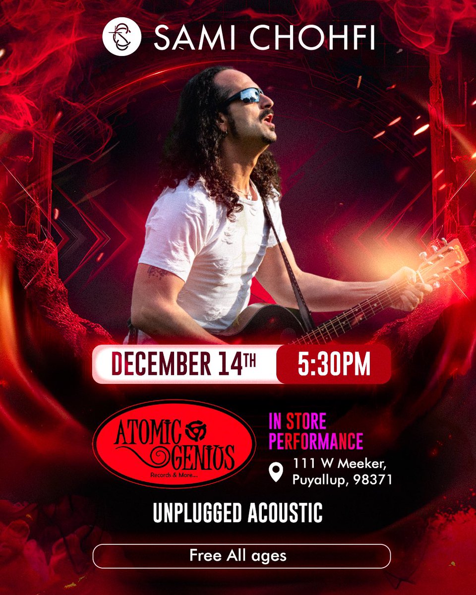 This Saturday - December 14th Unplugged in Puyallup at Atomic Genius Records. #ThankYou