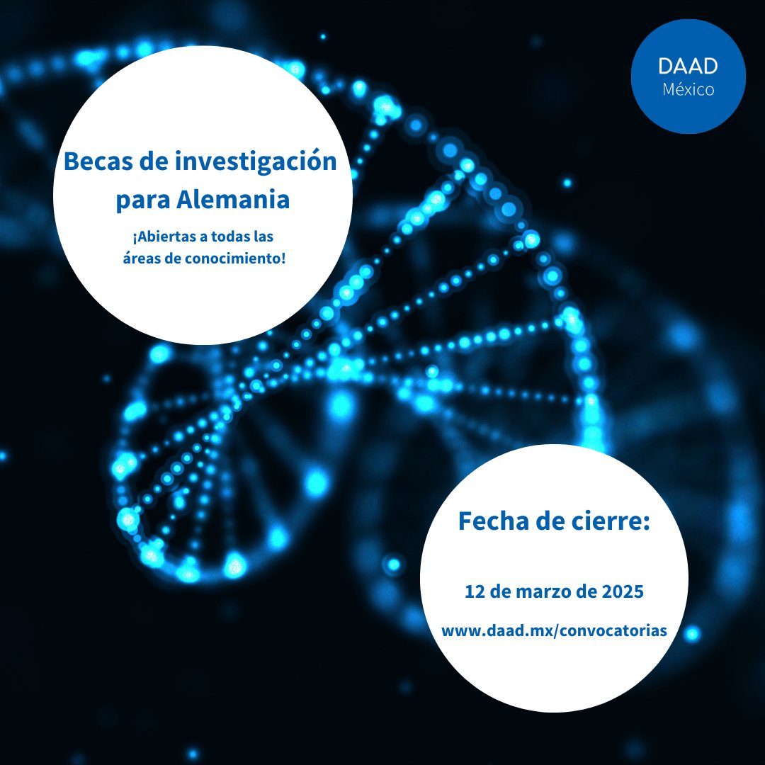 CPInst_ipn's tweet photo. 🎓🌍 ¿Eres investigador o estás cursando un doctorado? ¡Esta es tu oportunidad para ampliar tus horizontes en Alemania!
¡Aplica a las becas de investigación que el @DAADMexico  ofrece para todas las áreas de conocimiento!

Conoce más en: https://t.co/nDDyOLvrG6 https://t.co/fpUlSyZwI8