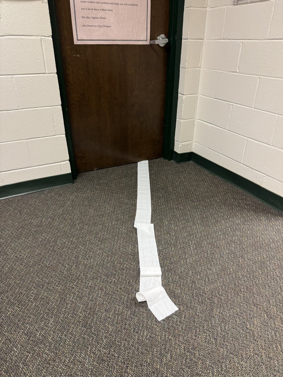 GHSPBIS's tweet photo. Our elves are being little mischievous today. Who rolled Ms. Douglas’ office??? @GSCSMTSS https://t.co/rRYlsPNaGI