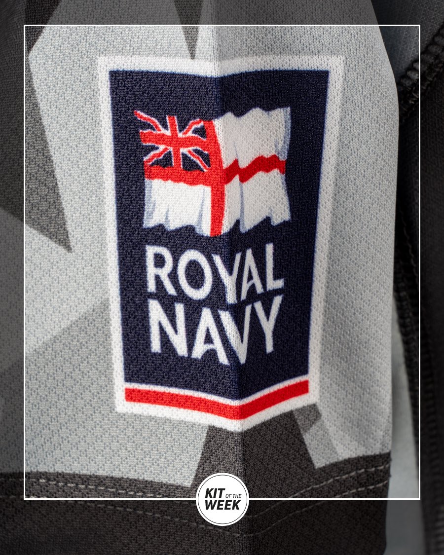 VX3apparel's tweet photo. Kit of the Week: @RNRugby 
- - -
The Royal Navy Rugby Union Away Shirt includes the iconic dazzle camouflage pattern, first used to “dazzle” U-boats to prevent them from getting an accurate torpedo shot on target. This camouflage pattern is now used on the iconic HMS Tamar.
- - -
Get your bespoke kit design today: https://t.co/GgZ4TTuMSN
- - -
#KitOfTheWeek | #VeniVidiVici | #EquippedToConquer