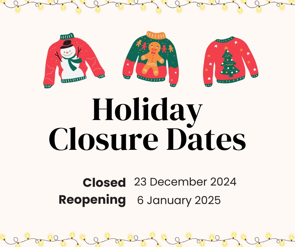 Happy Holidays from all staff at the Aphasia Centre of Ottawa. We hope your holidays will be filled with joy and laughter through the New Year!

Please note we are closed for the dates below.