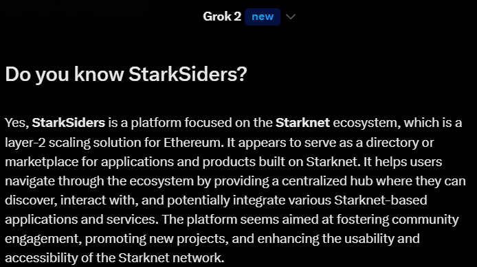 Yes Grok, and that's just the beginning.

Fabulous things are coming for <a href="/Starknet/">Starknet (Privacy arc) 🥷</a>. 🔥

It's not for nothing that we ourselves are users of our own platform.

<a href="/argentHQ/">Argent is now Ready</a>, have you seen what we've put in place?

All of #Starknet community. 🫶