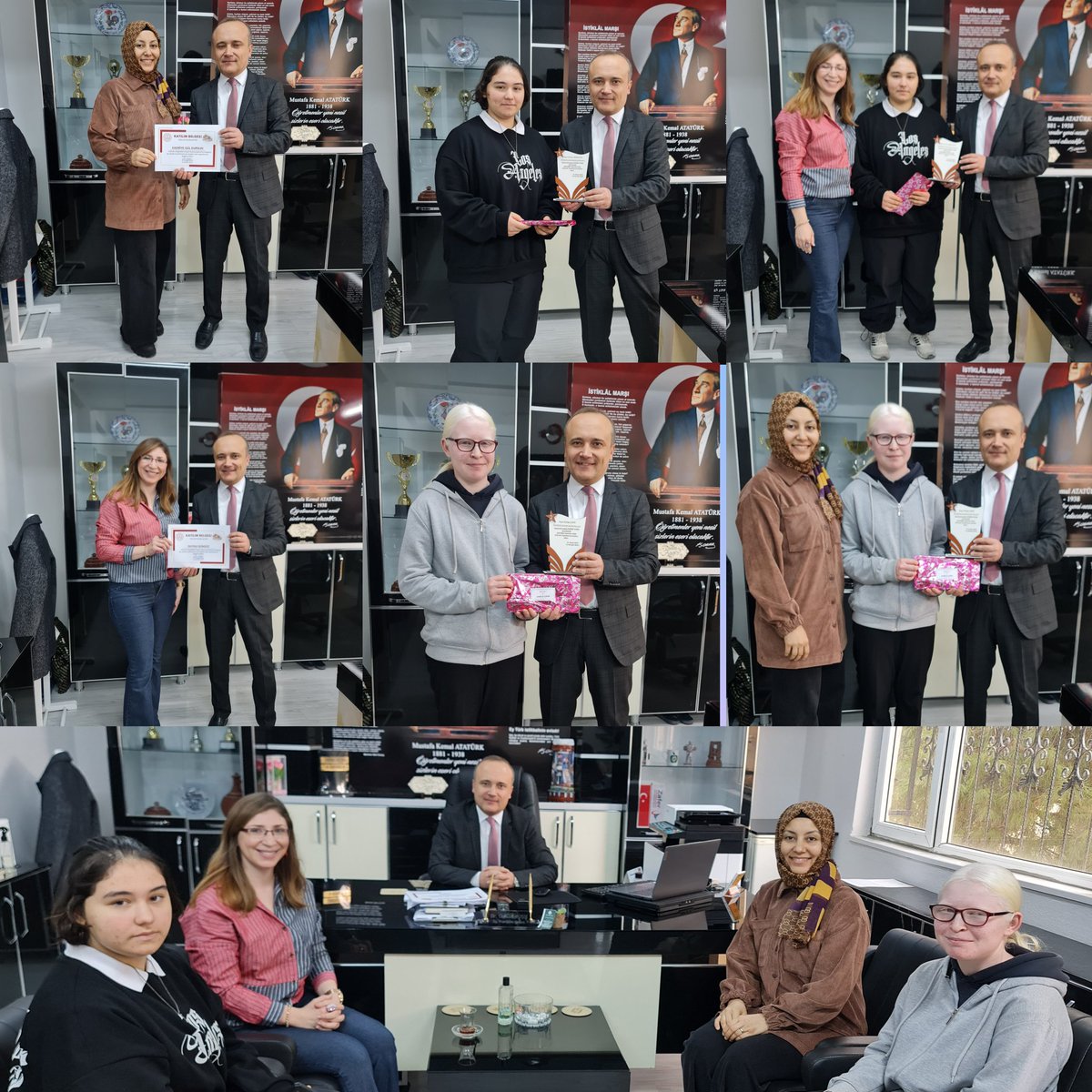 saruhanlimem's tweet photo. 2024-2025 Eğitim Öğretim yılında ilcemizde yapılan Sözlük Tasarımı,  En İyi cumle/Afiş ve Deneme yarışmalarında dereceye giren ogrencilerimize ve danışman öğretmenlerine ödülleri ilçe Milli Egitim Müdürümüz Dr.Osman AGUŞ tarafından takdim edildi. https://t.co/2LeRHtYaxC