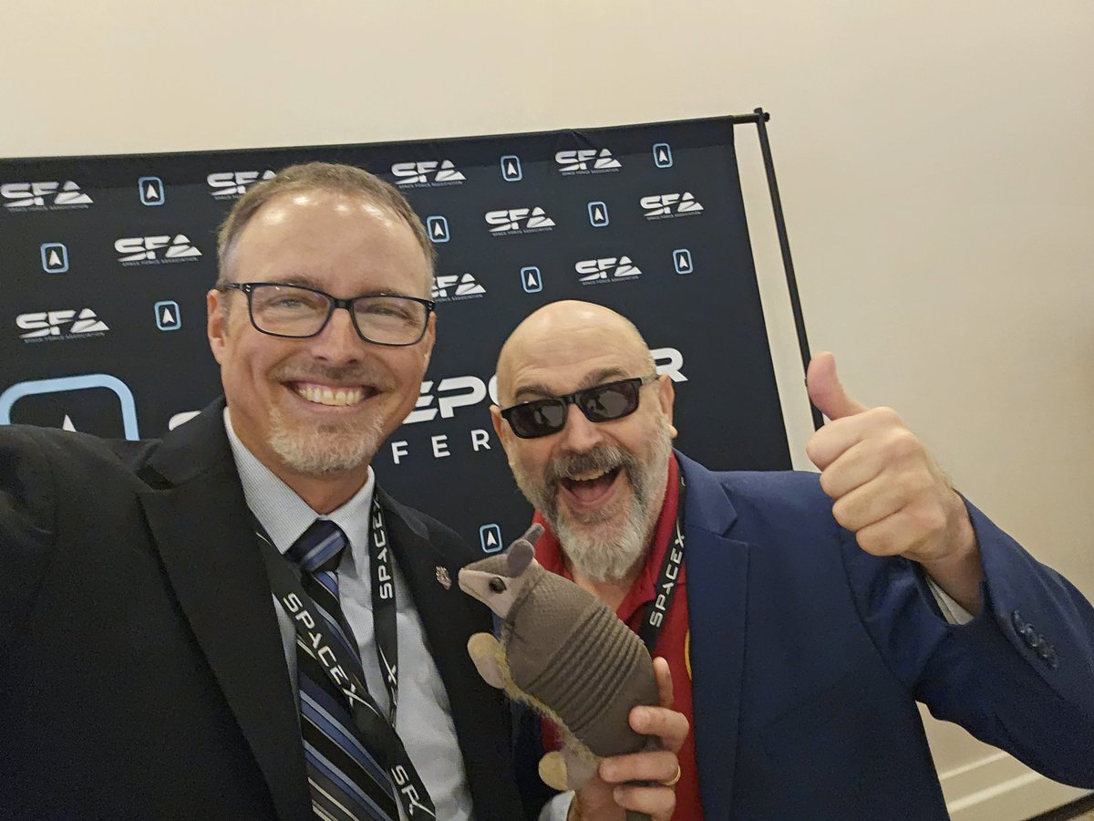 James_W_Draper's tweet photo. Rupert the Space Armadillo finding old friends and making new ones at the SFA Spacepower Conference! Semper Supra!

#orlando #museums #sfa #Spacepower #spacepowerconference #Space #centalflorida #FollowRupert #lovefl #ussf #spaceforce #SemperSupra @ccspacemuseum https://t.co/WWcmKIYDUN