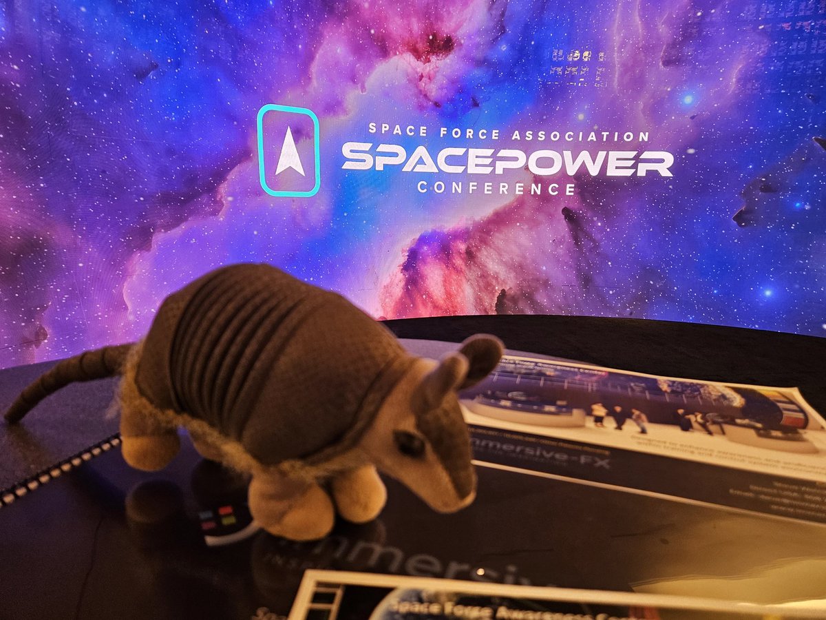 James_W_Draper's tweet photo. Rupert the Space Armadillo finding old friends and making new ones at the SFA Spacepower Conference! Semper Supra!

#orlando #museums #sfa #Spacepower #spacepowerconference #Space #centalflorida #FollowRupert #lovefl #ussf #spaceforce #SemperSupra @ccspacemuseum https://t.co/WWcmKIYDUN