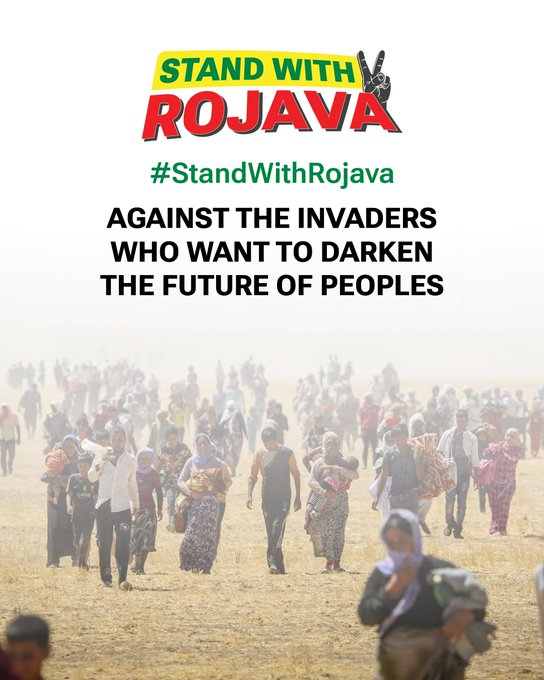 KurdistanAu's tweet photo. Urgence Rojava

Pour un Moyen-Orient pluraliste protégeant les droits des femmes &amp; des minorités ethniques/religieuses, pour éviter l'obscurantisme, protégeons les acquis de la révolution du Rojava !

#StandWithRojava

#DefendRojava #Damas #Damascus #SaveRojava #Rojava #Syrie https://t.co/7Fu9k41yWp