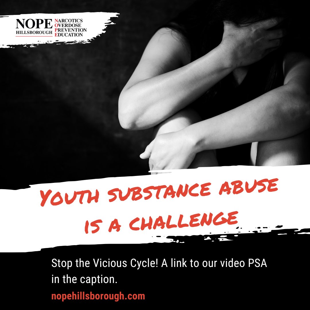 Youth substance abuse is a challenge that affects entire communities—but together, we can help break the cycle. 

Education, support, and action are key to creating a brighter future for our youth. 

Check out our powerful video PSA below: 

nopehillsborough.org/video/