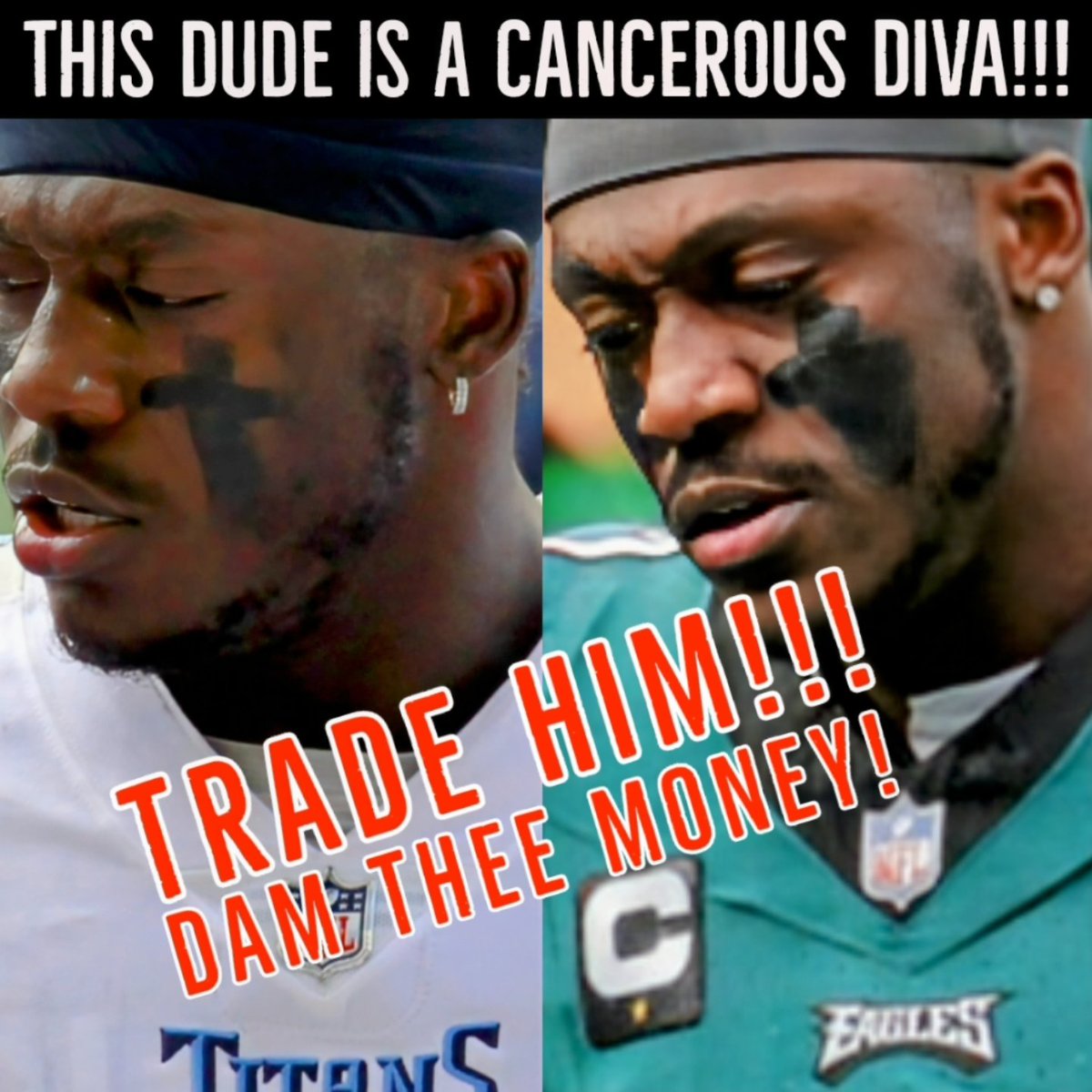 teamOnPoint's tweet image. THERE'S A REASON TENNESSEE TITANS RELEASED BOYL! 
Same exact time last season while thee Eagles had a WINNING record THIS fool goes barking at Jalen about getting thee ball! Thee SAME EXACT thing this season... AGAIN... while thee Eagles are WINNING! Time to cut ties!