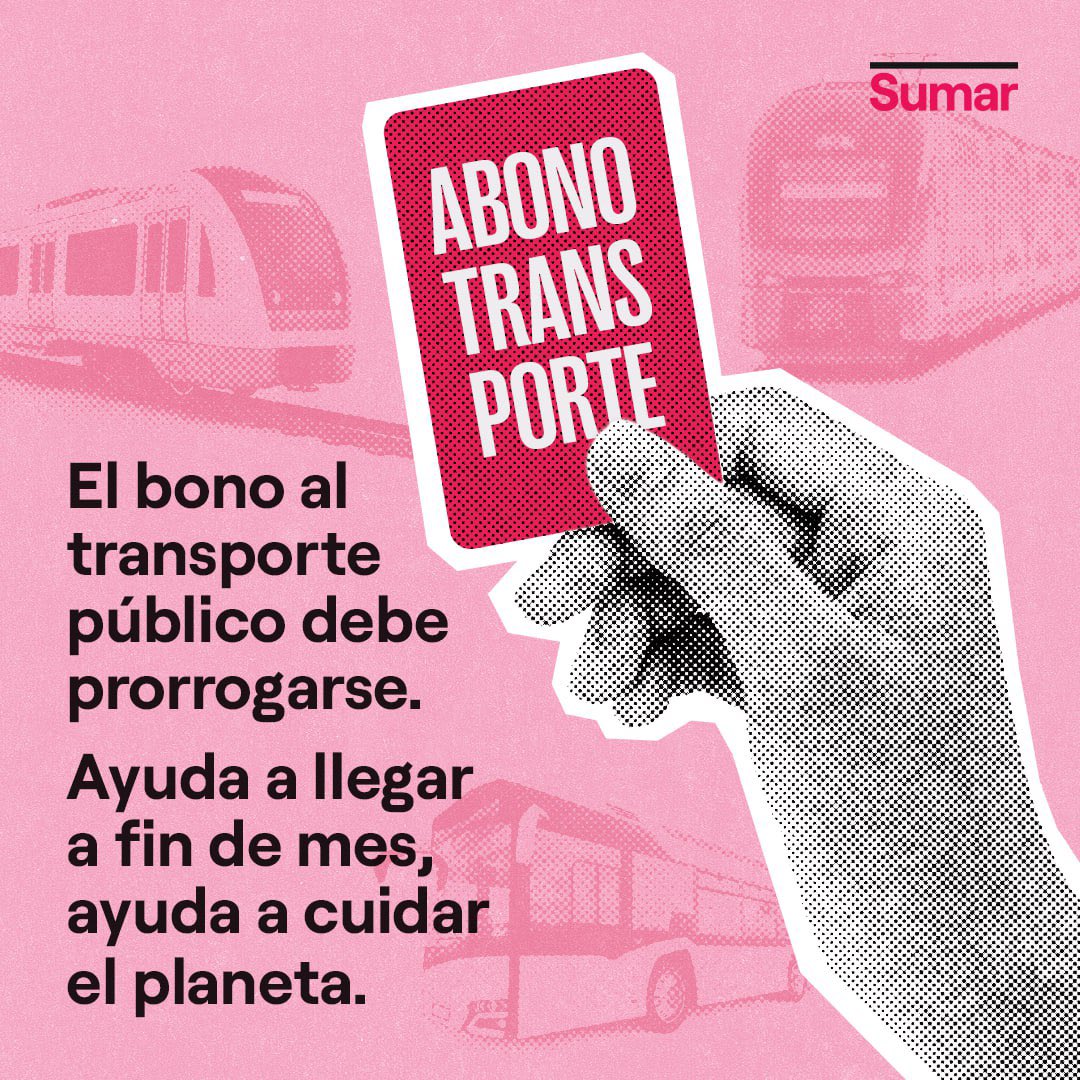Los descuentos en el #TransportePúblico han sido un alivio para miles de familias y un impulso hacia un transporte más #sostenible

Es fundamental prorrogar las bonificaciones en 2025.