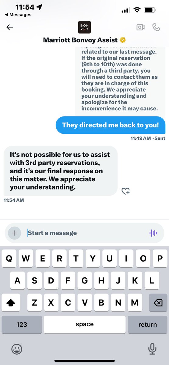 CollectMajorArt's tweet photo. @MBonvoyAssist wow thank you for no help at all. Must be nice to take people’s money and not have to worry about it. You are no different than criminals. https://t.co/alWjX6QMCw
