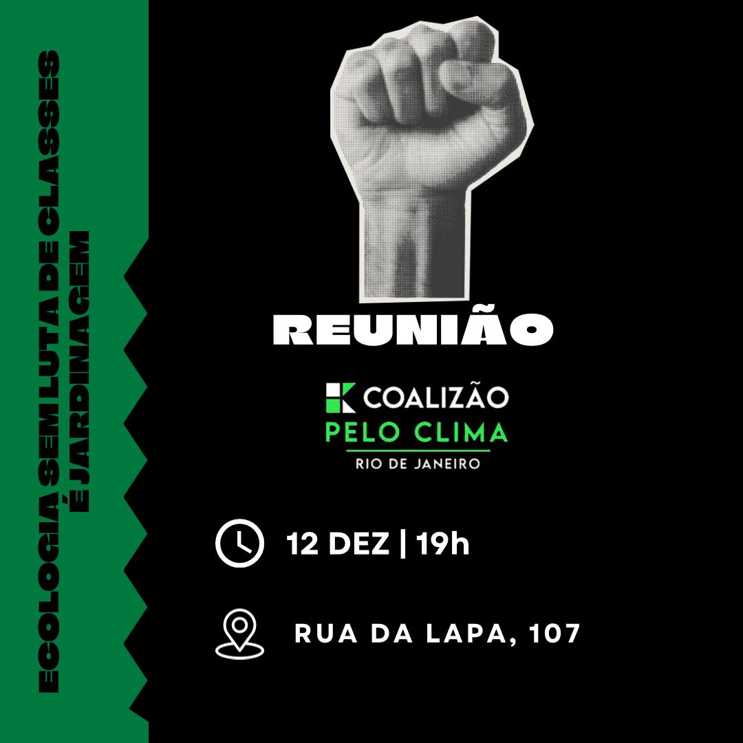 Brutuscarioca's tweet photo. 🌿✨ Reunião da Coalizão Pelo Clima – Rio de Janeiro ✨🌿

Junte-se a nós na próxima terça-feira, 12 de dezembro, às 18h, no Espaço Partisan, localizado na Rua da Lapa, 107, para um encontro fundamental de construção e https://t.co/SA0smwL7mZ