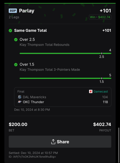 BMoneyline's tweet photo. Premium bets for last night:
  Total Points ✅
  3-Pointers ✅
  Rebounds ✅

💸+$384.71💸

Get your premium picks: https://t.co/klSxBbt7oA https://t.co/qbFFE9ARWT