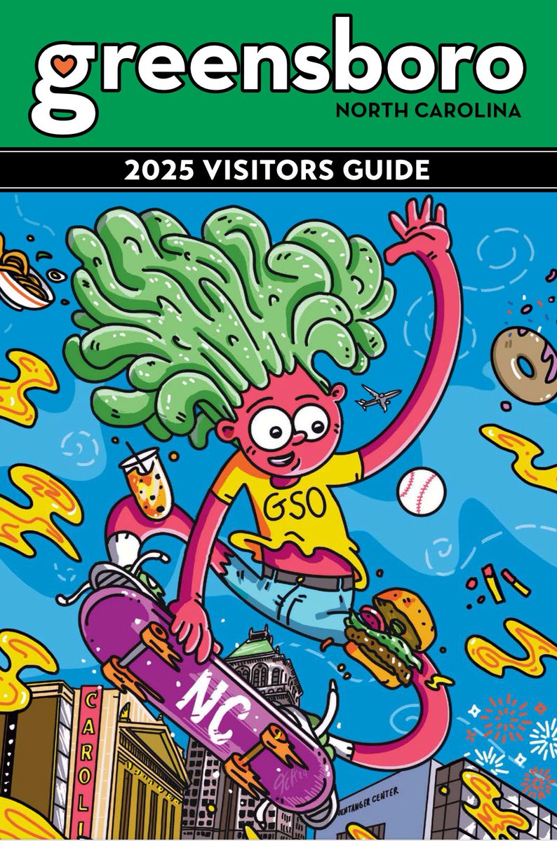 VisitGSO's tweet image. We’re excited to reveal our 2025 Greensboro Visitors Guide cover, featuring artwork by local artist @jeremyhyler 🖼️

Jeremy’s work captures the vibrant culture, landmarks, and energy of Greensboro in a truly unique way. Stay tuned for the full release! #VisitGreensboro #LocalArt