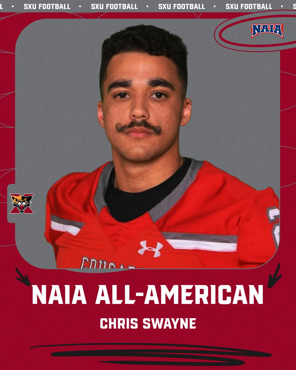 SXU Athletics (@sxuathletics) on Twitter photo Congrats to Chris Swayne from <a href="/SXUFootball/">SXU Football</a> on being named an NAIA Third Team All-American! #GoCougs🐾🏈 #WeAreSXU Congrats to Chris Swayne from <a href="/SXUFootball/">SXU Football</a> on being named an NAIA Third Team All-American! #GoCougs🐾🏈 #WeAreSXU