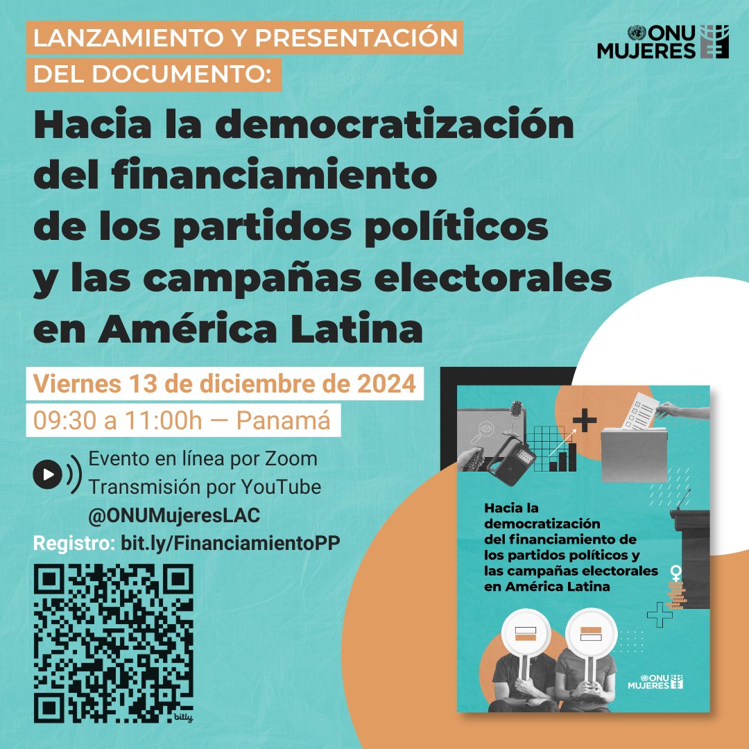 En el marco del #DíaDeLosDerechosHumanos invitamos a la presentación del documento “Hacia la democratización del financiamiento de los partidos políticos y las campañas electorales en #AméricaLatina”. 

🗓️ 13 diciembre
⏰ 9:30 am 🇵🇦

📋 Registro: ➡️ bit.ly/Financiamiento…