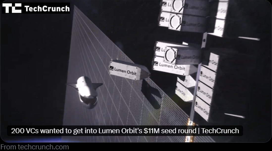 Philip Johnston (@philipjohnst1) on Twitter photo Excited to announce <a href="/LumenOrbit/">Lumen Orbit</a>'s $11M Seed round, which fuels our plans to build huge data centers in space๐ Weโre launching our first satellite mid-next year and are now hiring exceptional engineers, so reach out if that sounds like itโs for you!
Huge thanks to our Seed Excited to announce <a href="/LumenOrbit/">Lumen Orbit</a>'s $11M Seed round, which fuels our plans to build huge data centers in space๐ Weโre launching our first satellite mid-next year and are now hiring exceptional engineers, so reach out if that sounds like itโs for you!
Huge thanks to our Seed
