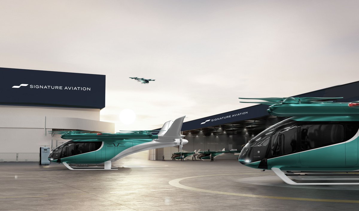 Signature Aviation (@signaturefbo) on Twitter photo Today, Signature and <a href="/EveAirMobility/">Eve Air Mobility</a> announced a partnership that brings together Eve's expertise as an #eVTOL manufacturer with Signature's extensive global network of private aviation terminals. Click to learn more. signatureaviation.com/news/signature… Today, Signature and <a href="/EveAirMobility/">Eve Air Mobility</a> announced a partnership that brings together Eve's expertise as an #eVTOL manufacturer with Signature's extensive global network of private aviation terminals. Click to learn more. signatureaviation.com/news/signature…