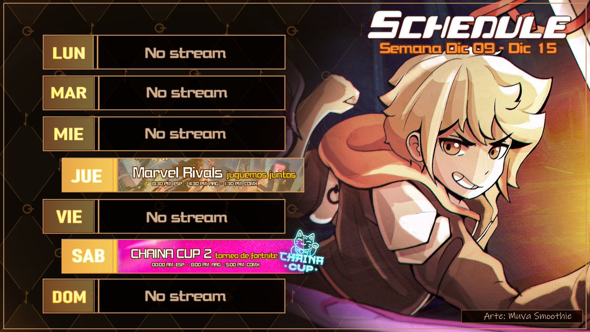 Light_Key_'s tweet photo. 🔑HORARIOS DE STREAM🔑
✨Semana Diciembre 09 - Diciembre 15✨
Directos en: https://t.co/OzBpcetYCd
Mis redes: https://t.co/4g8M8Lee40
✰General: #LightKey
✰Arte: #LightKiArt
✰Memes: #MomazosLight
✰Clips: #LightKiClips
✰Oshi Mark: ✨🔑
Tenemos torneo del Chaina🧡 https://t.co/bXbPdgeoom