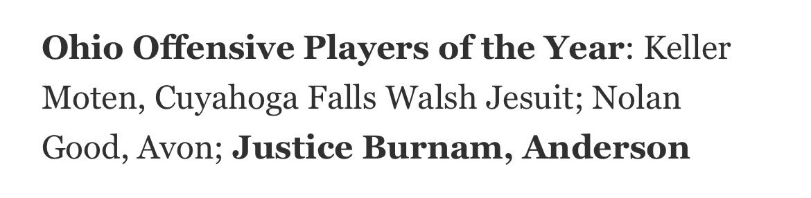 KellerMoten2025's tweet image. I’m excited & blessed to be named Ohio D2 Co-Offensive Player of the Year, as well as All-Ohio First Team!! Congrats to all other players who were named!
@nalexanderWJHS @WalshJesuitFB @BradMaendler