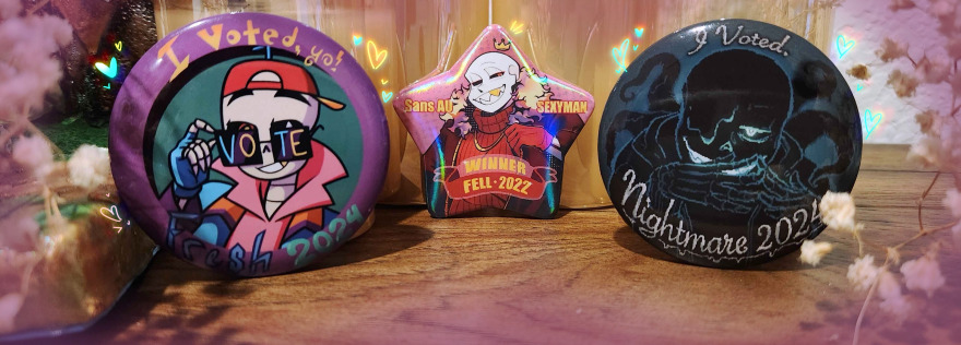 ChrysanStarset's tweet photo. EVERYONE GET UR BUTTONS AND STICKERS before sale ends!!!
They look so cool, the artists behind each button and sticker worked very hard please support us so we can continue bringing more fun stuff like this in the future!!
#undertaleaumerch #undertalemerch https://t.co/251Ynh8M4u