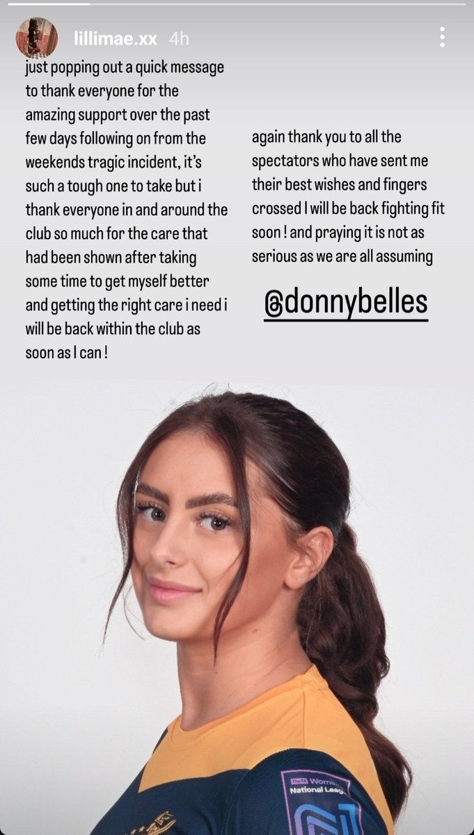 broadyem's tweet photo. @donnybelles @CiaranToner 
Message from @lillimaexx 
And us as parents we double what Lilli has said. Its a difficult time but all the messages well wishes ect are really keeping her going. 🤞she's with you all soon. She's a member of the Belles and always will be. Thank you all https://t.co/IWlYqaPk7W