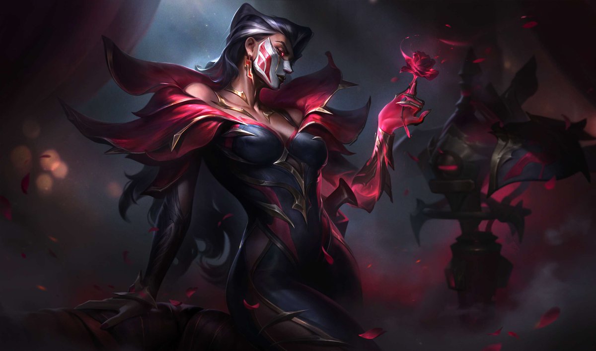 What lurks beneath the mask? Find out January 9th with Masque of the Black Rose skins:
🎭Katarina (Prestige)
🎭Ezreal
🎭Samira
🎭Renata Glasc
