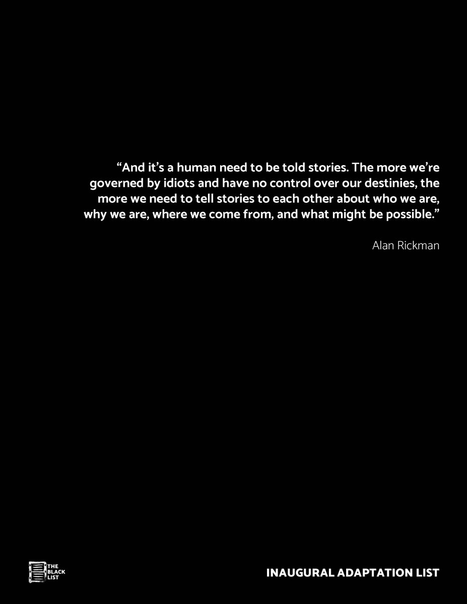 There was only one way to celebrate the annual Black List’s 20th anniversary: Make a new list celebrating writers that makes great film &amp; TV even more likely. 

Introducing, #theAdaptationList, a survey of publishing industry experts, now available on blcklst.com