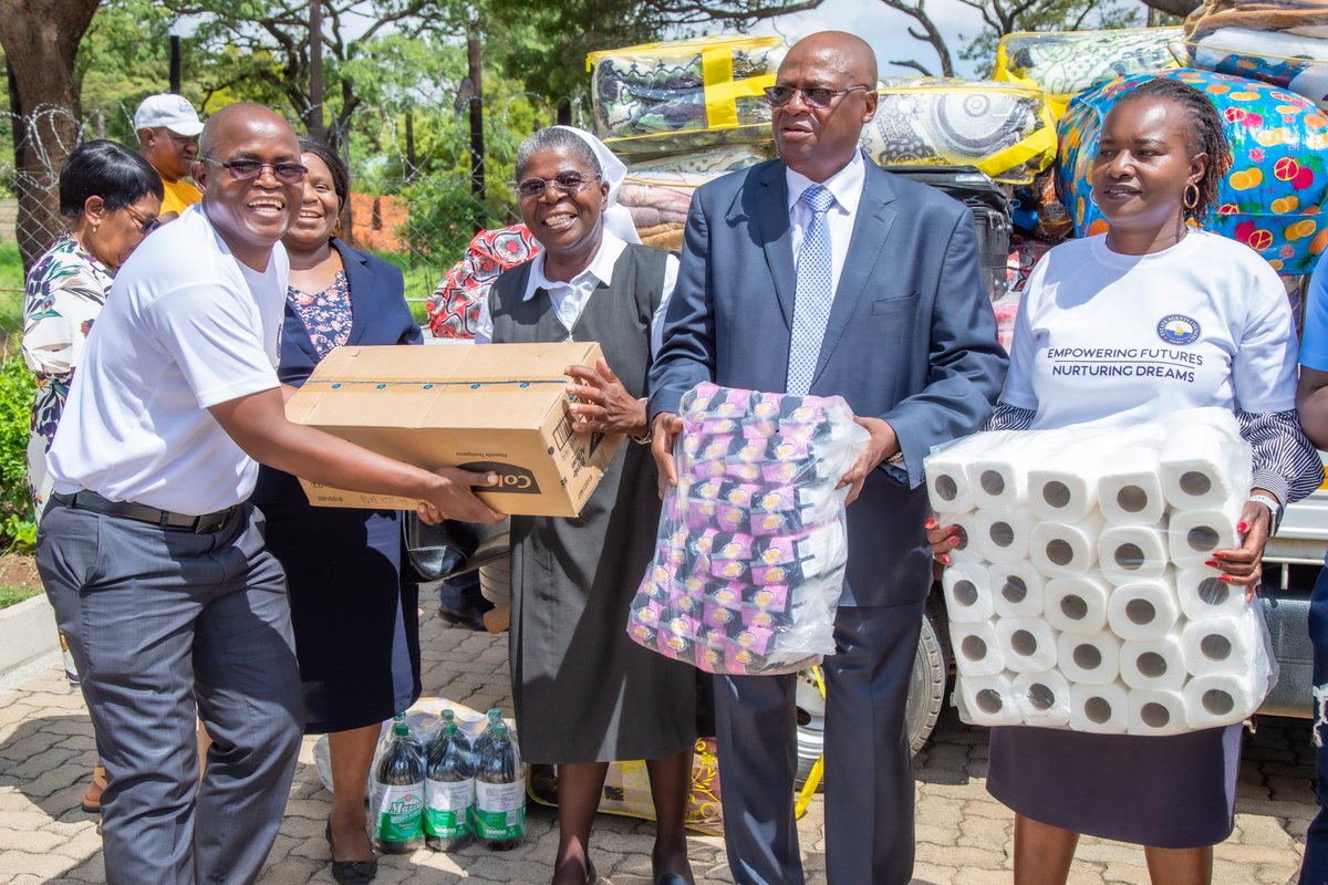 #ShunguDzevana received groceries from #EAC. Handing over the groceries, Nico Kuipa cited American Baptist minister, activist, and political philosopher Martin Luther King Jr. when he stated, “Life’s persistent and most urgent question is, ‘What are you doing for others?’”