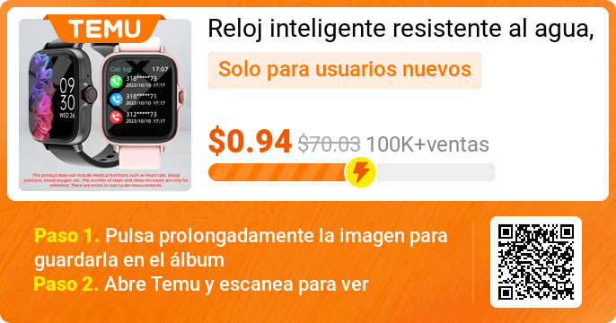jhowil1's tweet photo. Encuentra ofertas increíbles  y disfruta de una experiencia de compras única en Temu😊
👉 Link: https://t.co/iHVxgG9sC5
🎉 Oferta exclusiva[$0.94] -98%
⚠️ Cada usuario nuevo de la aplicación solo puede unirse una vez
Reloj inteligente resistente al agua, pantalla táctil ... https://t.co/uS48eeTmPe