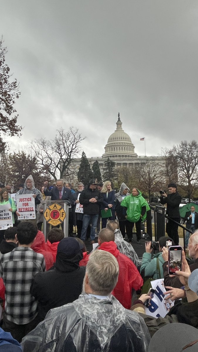 BREAKING: In the pouring rain on Capitol Hill, @senschumer promised to bring the bill that will repeal GPO and WEP to a vote. 

It’s time to pass the Social Security Fairness Act!