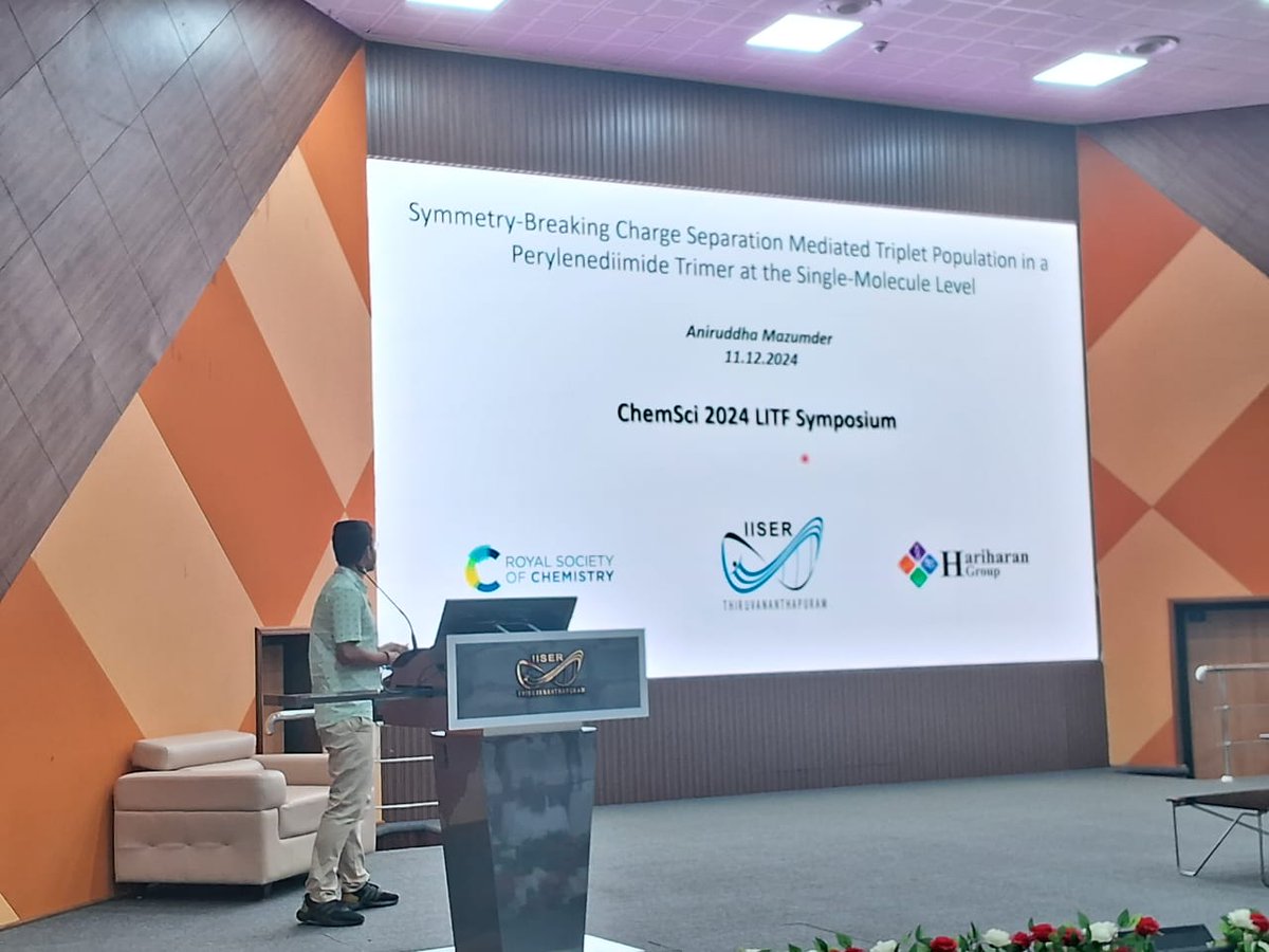 Hariharan Group (@grouphariharan) on Twitter photo Congratulations to <a href="/AniruddhaMazum7/">Aniruddha Mazumder</a> for winning the Best Poster Award by <a href="/ChemicalScience/">Chemical Science</a> in ChemSci 2024 Leaders in the Field Symposium jointly organized by <a href="/tvmiiser/">IISER Thiruvananthapuram</a> and <a href="/RoySocChem/">Royal Society of Chemistry</a>!! 🥳<a href="/MayCopsey/">May Copsey</a> Congratulations to <a href="/AniruddhaMazum7/">Aniruddha Mazumder</a> for winning the Best Poster Award by <a href="/ChemicalScience/">Chemical Science</a> in ChemSci 2024 Leaders in the Field Symposium jointly organized by <a href="/tvmiiser/">IISER Thiruvananthapuram</a> and <a href="/RoySocChem/">Royal Society of Chemistry</a>!! 🥳<a href="/MayCopsey/">May Copsey</a>