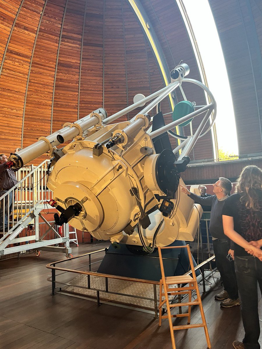 During our last #IAXO collaboration meeting we visited some of the telescopes from @astrobrera. The oldest telescope (picture 2) was used by Giovanni Schiaparelli in 1877 to study the surface of Mars. Pictures 3 and 4 show the Zeiss telescope (1926) and the Ruths telescope (1935)