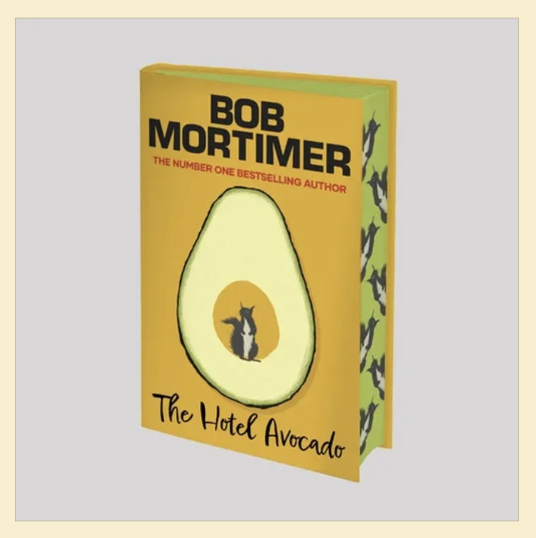 We have some more sprayed edge editions of Hotel Avocado by <a href="/RealBobMortimer/">bob mortimer</a> - back in stock before Christmas and £5 off for a ltd time! 
🥑🥑🥑
foxlanebooks.co.uk/product-page/t…