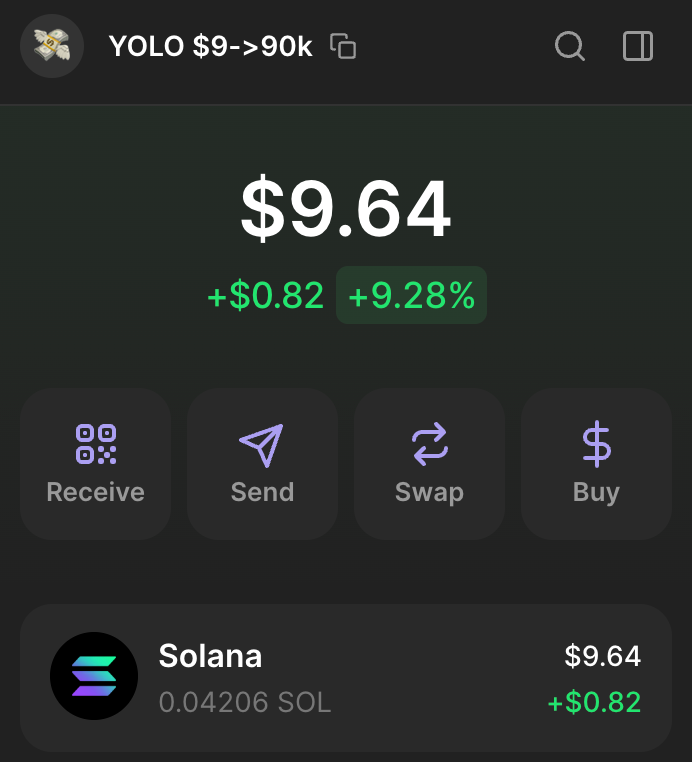 0xNonceSense's tweet photo. I’ve started a $9 → $99,000 YOLO challenge!

+ Previous challenge YOLO 0.1->100 $SOL completed in 19 days
+ 92% win rate, multiple 100x plays
+ Calls with clear targets

Like, RT, and drop a comment in this thread.

P.S. Sending invites in DMs so must be followed. https://t.co/kMpmrWmzV9