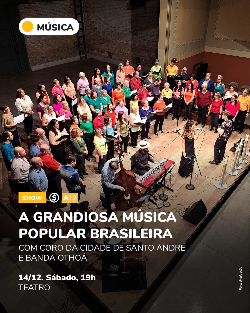 No sábado, 14 de dezembro, prepare-se para um espetáculo imperdível!

O Coro da Cidade de Santo André, em parceria com a talentosa Banda Othoá, apresentará um show emocionante em celebração à nossa rica e diversa MPB. 
📷 Ingressos em nosso portal: sescsp.org.br/santo-andre