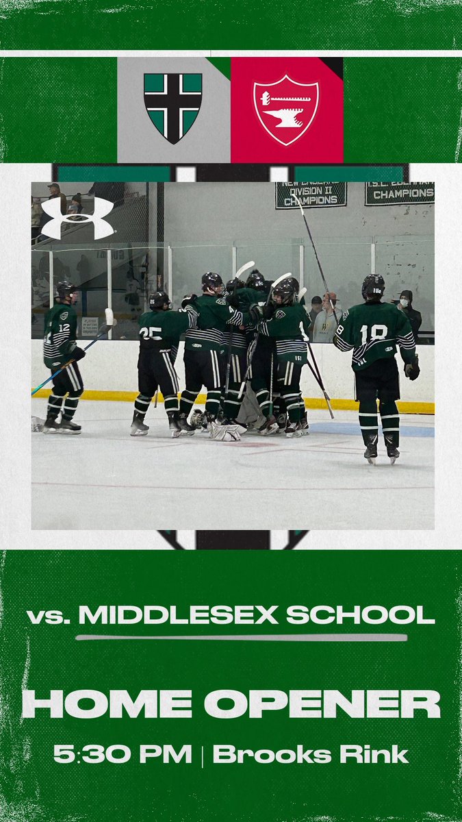 🚨🚨🚨 Game Day! The boys welcome league rival Middlesex to Brooks Arena. 5:30 PM puck drop!!!