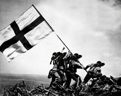 Le "Kroaz Du" (Croix Noire) est le plus ancien drapeau de la #Bretagne. Certains attribuent son origine à la 3ème croisade, en 1189. Il fut le drapeau de la Bretagne pendant ses deux derniers siècles d'indépendance, aux XIVè et XVè siècles, avant l'annexion par la France.