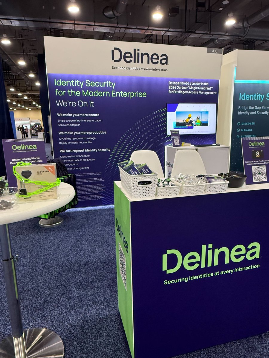 DelineaInc's tweet photo. ATTENTION: #GartnerIAM! Today is the last day to stop by and meet with our  experts to  talk all things Identity Security for the Modern Enterprise! Come check  out booth 335 to have the perfect wrap up a wonderful event! #WereOnIt https://t.co/HZF9xb9tgT