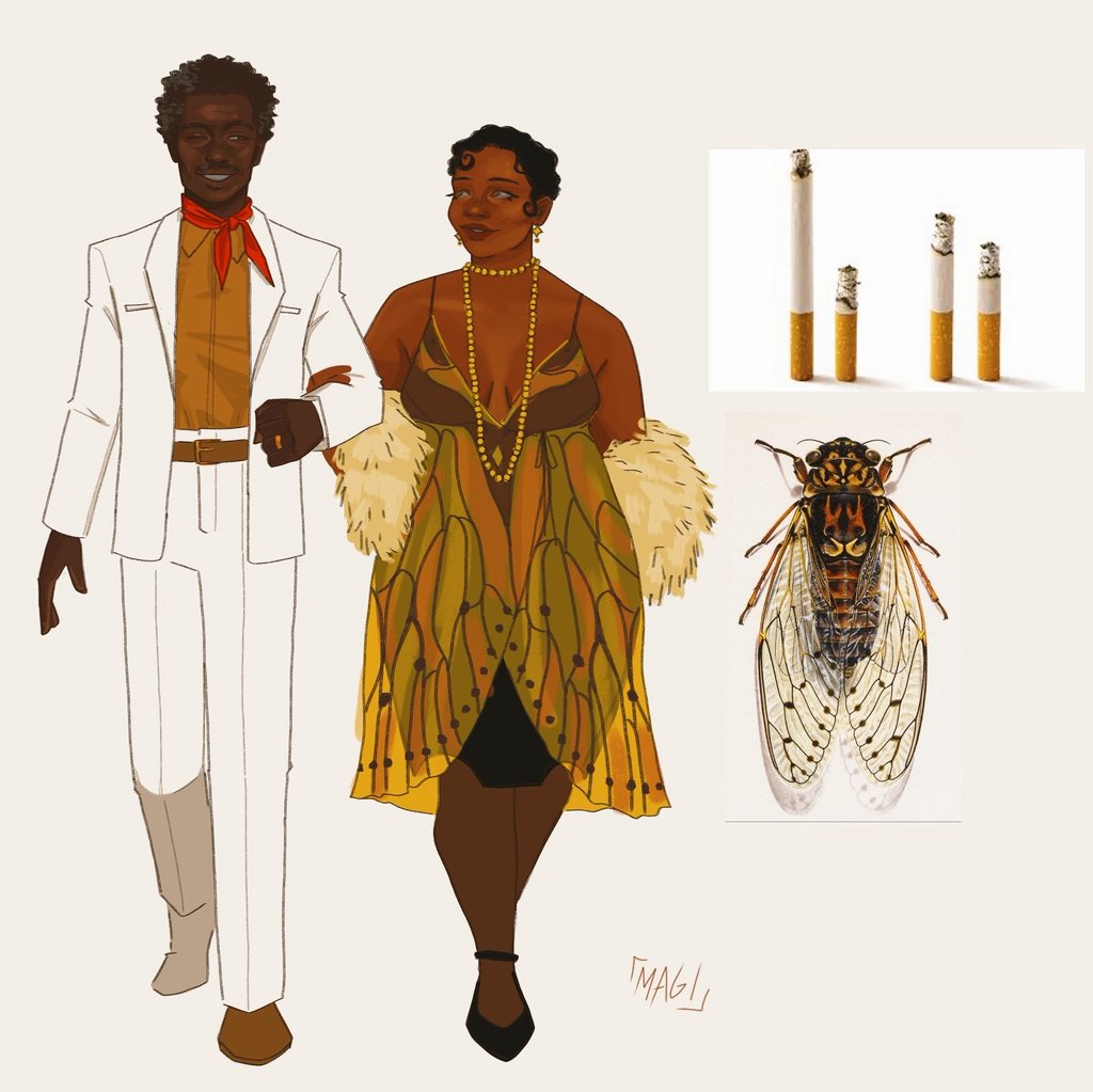magiantigoart's tweet photo. esse ano minha arte mais popular foi o casal cigarro e cigarra https://t.co/egGFovl0Xz