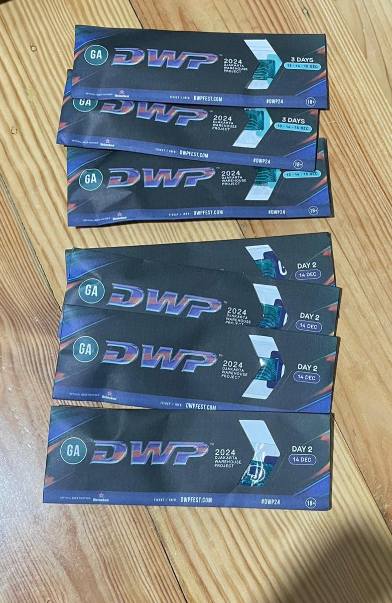 WTS Ticket DWP 2025 :

GA - Day 2
GA - 3 Days Pass

Under normal price!

DM wajib follow2an duls
#DWP2024 #jualtiket
