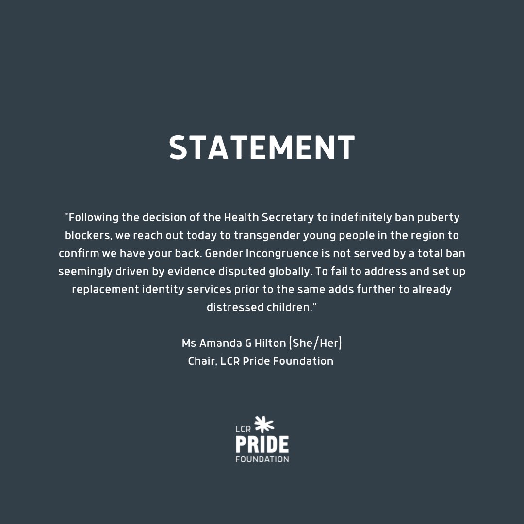 A statement from our chair Amanda G Hilton following an indefinite ban on puberty blockers for under 18s in the UK.