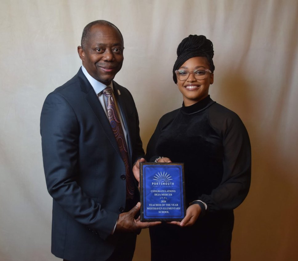 Westhaven ES (@wesbluejays) on Twitter photo Deja Mercer Teacher of the Year <a href="/WESBluejays/">Westhaven ES</a> is also PPS Elementary Teacher of the Year👏🏽 Congratulations Ms. Mercer your BlueJays family is proud. #PPSshines <a href="/LadyKarenT/">Karen Minor-Turner</a> <a href="/Brenda21580279/">Brenda Mitchell</a> <a href="/JaylynRichard24/">Jaylyn Richard, M.S.Ed</a> <a href="/hmeducate/">H.M. Lewis</a> <a href="/cityofPortsVA/">City of Portsmouth</a> <a href="/PortsVASchools/">Portsmouth Schools</a> <a href="/ebracyPPS/">Dr. Elie Bracy III</a> Deja Mercer Teacher of the Year <a href="/WESBluejays/">Westhaven ES</a> is also PPS Elementary Teacher of the Year👏🏽 Congratulations Ms. Mercer your BlueJays family is proud. #PPSshines <a href="/LadyKarenT/">Karen Minor-Turner</a> <a href="/Brenda21580279/">Brenda Mitchell</a> <a href="/JaylynRichard24/">Jaylyn Richard, M.S.Ed</a> <a href="/hmeducate/">H.M. Lewis</a> <a href="/cityofPortsVA/">City of Portsmouth</a> <a href="/PortsVASchools/">Portsmouth Schools</a> <a href="/ebracyPPS/">Dr. Elie Bracy III</a>