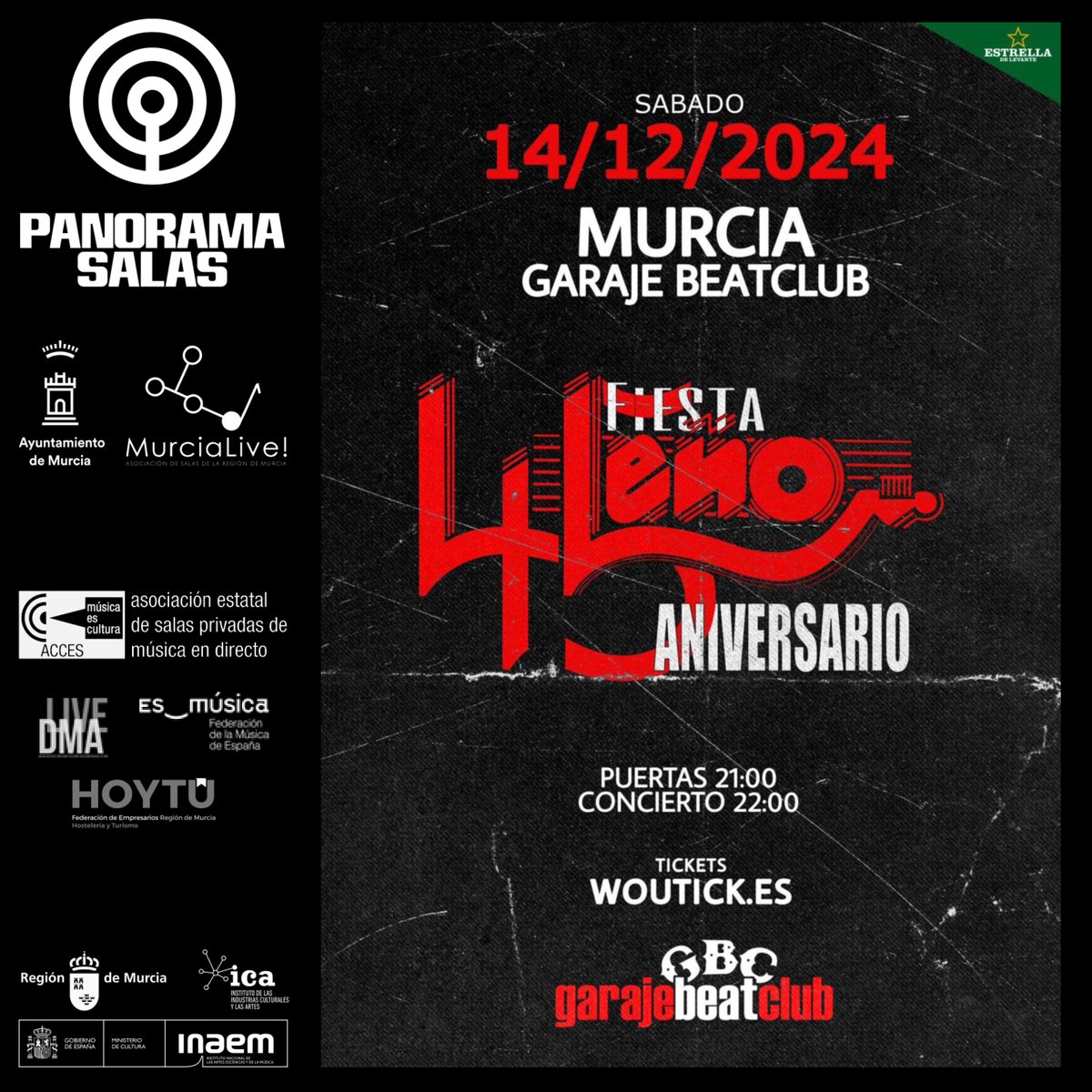 Este sábado 14 de diciembre <a href="/Rafajvegas/">Rafa J. Vegas</a> (bajista de Rosendo), Mariano Montero (batería de Rosendo), Ángel Urbano (hermano de Tony Urbano de Leño), Conan Carmona (La Leñera) y la banda Leña al Mono estarán en <a href="/garajebeatclub/">Garaje Beat Club</a> celebrando el 45 Aniversario de Leño. ¿Te apuntas?