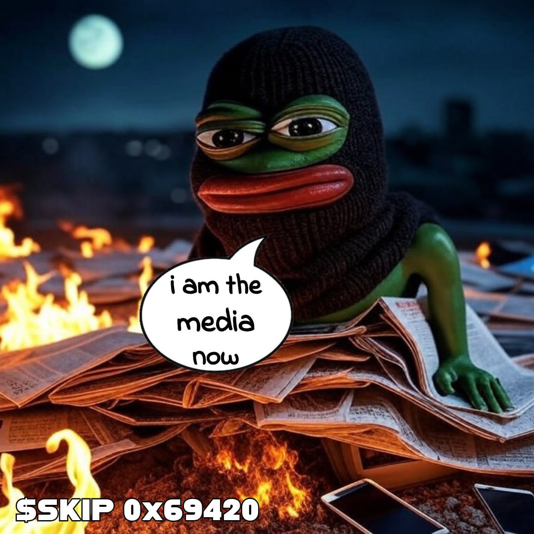 OnTheGrind2_4_7's tweet photo. @0xSweep Study $SKIP NO FACE NO CASE

 #SKIP on @base 

@Skipepebasecto 

0x69420DB6135A3c921038784832c6606c57FFb6de

SOME SERIOUS $PEPE ALPHA https://t.co/pVZ0AfOB7M
